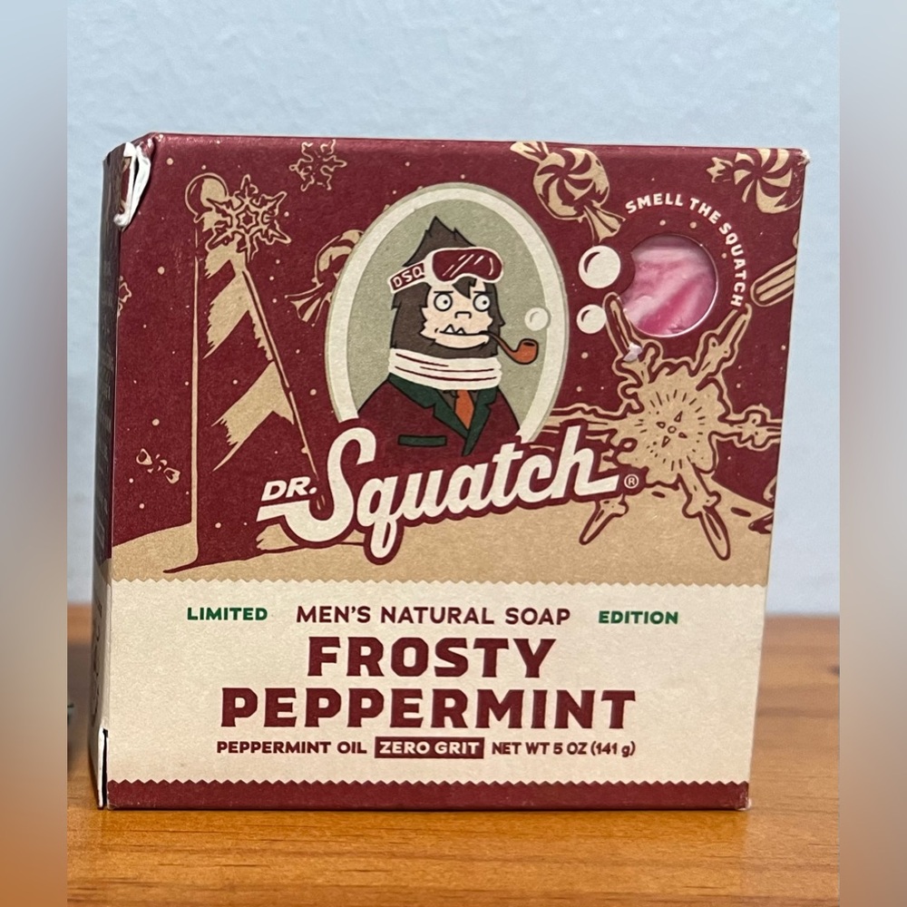 DR. SQUATCH NIB Frosty Peppermint Limited Edition Natural Soap 5oz Christmas
